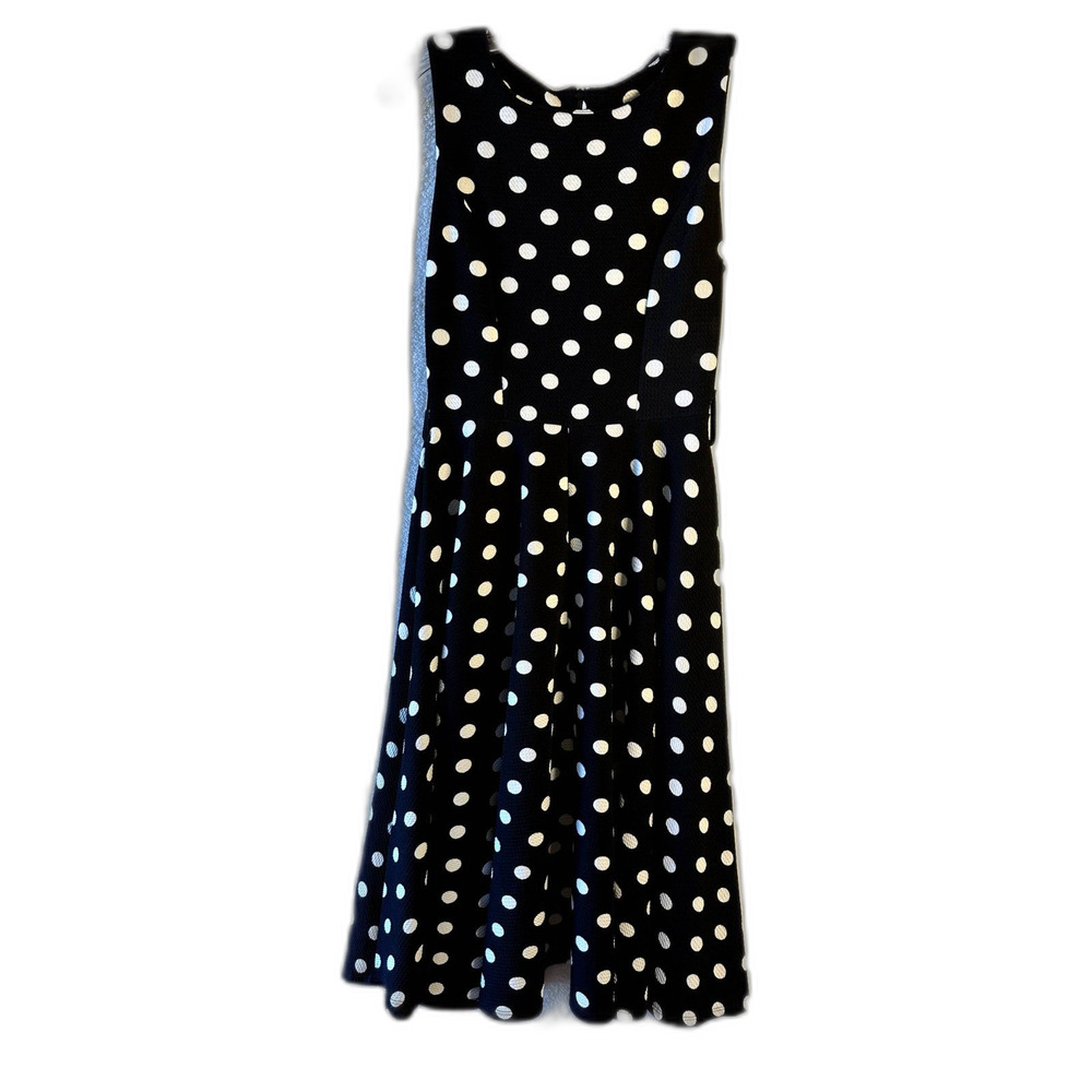polka dot black and white dress sleeveless size M-L